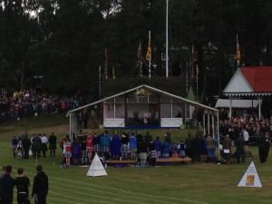 Her majesty the Queen of the United Kingdom, in  a lovely pale pink ensemble.