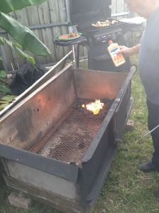 It begins with a homemade caja - cooking box. 