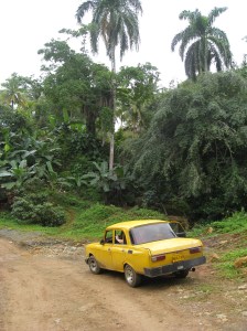 Our rickety taxi, a Russian made Lada.